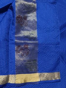 Vibrant Blue Chanderi Silk Saree with Blouse