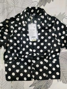 Chic Polka Dot Button-Up Blouse