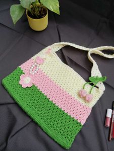 hand made crochet bag you can follow me on Instagr