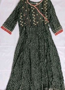 Elegant Green Printed Gown