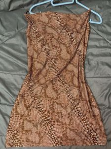 Stylish Snake Print Mini Dress