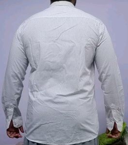 Extra 5% OFF - ALLEN SOLLY MEN'S WHITE PRINTED FORMAL SHIRT