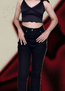 H&amp;M Black Lace Spaghetti Top