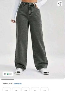 Grey Wide Leg Jeans
