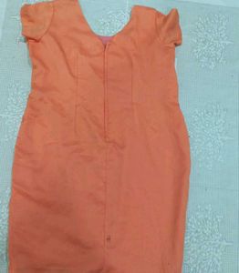 Coral Sheath Dress with Black Accent