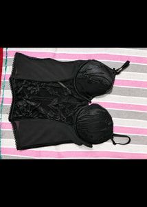 New Black Velvet Corset Top
