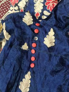 💙 Royal Navy Blue Embroidered Anarkali Dress