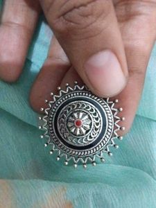 Oxidised Silver Jhumka Earrings &amp; Ring Set