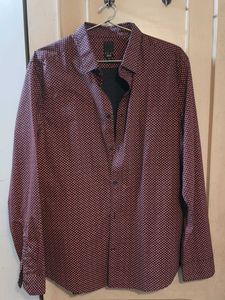 Men's hearts Print Button-Up Shirt
