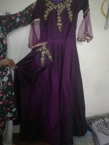 Beautiful Embroidered Purple Gown