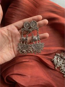 silver combo earrings