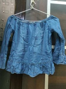 Blue denim top
