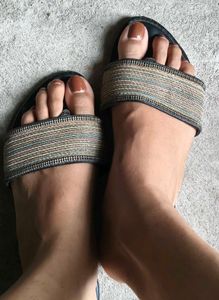 Stylish Black Embellished Flat Sandals