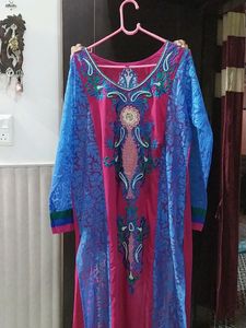 Beautiful Embroidery Work Net Kurta With Inner (38