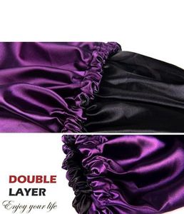 Satin Sleep Bonnet &amp; 1 Scrunchies- Magenta color