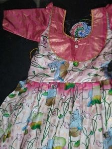 Girl's Festive Pink Anarkali Dress