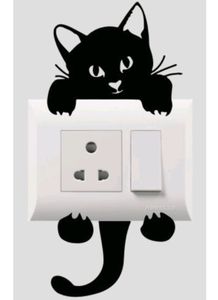 Cute Cat PVC Vinyl Decor Switch Board Wall Sticker