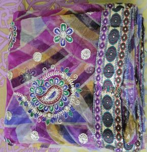 Multi Colour designer Net Saree