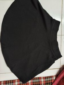 Black Flared Mini Skirt