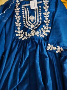 Elegant Blue Embroidered Kurta Set