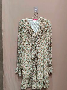 Chic Floral Ruffle Mini Dress