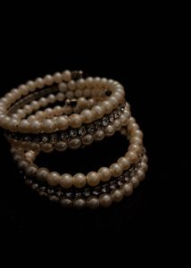 Elegant Pearl and Crystal Coil Bracelets