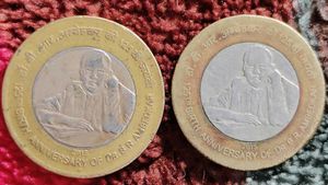 Rare Dr. B.R. Ambedkar 10 Rupee Coin 2 Pcs Set