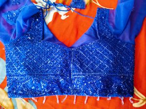 Stunning royal blue beaded Lehenga Choli