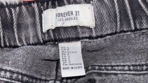 Grey Denim Cargo Jogger Pants