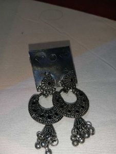 Oxidised Silver Jhumka Earrings ✨🖤