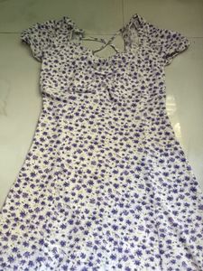 lavender Floral Print Mini Dress