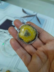 Unique Yellow Stone oxidised Ring