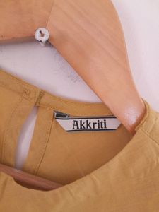 Casual Mustard Dress Hi low with pockets