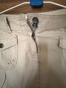 Casual Beige Cargo Skirt
