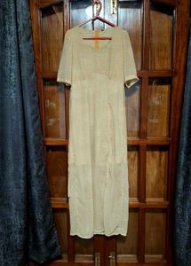 Yellow Maxi Dress with Back Tie-Up