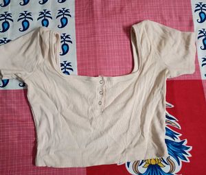 Ribbed Square Neck Crop Top