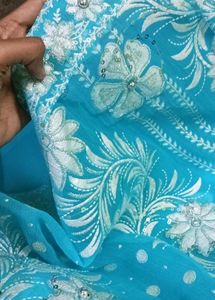 Blue Embroidered Saree with blouse