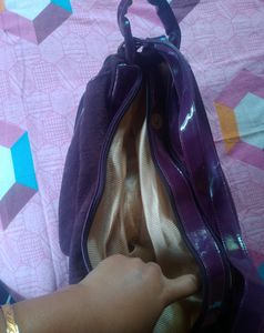 Folding Purple Colour Hand Bag For Women