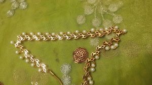 Pink Ruby Pearl 1gm Gold Necklace