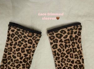 H&amp;M Leopard Print Lace-Trim Top