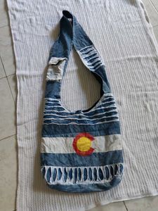Unique Colorado Flag Denim Hobo Bag