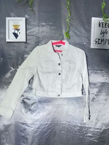 George White Cropped Denim Jacket