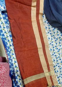Elegant Rust Dupatta with Gold Border