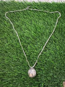Elegant Silver Sphere Pendant Necklace