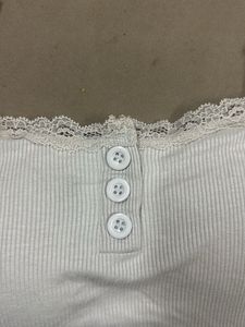 White Lace Trim Cami Top