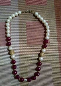 Elegant Pearl & Gemstone Necklace
