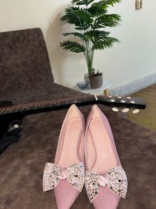 Pink Bow Heels with Rhinestones
