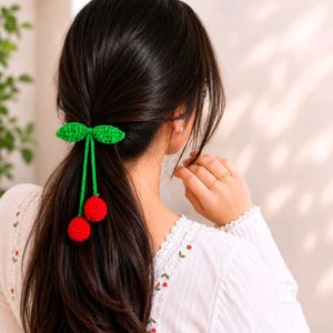 Cute Crochet Cherry Hair Tie 😍 | 1 piece