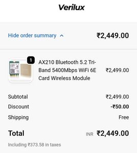 Intel AX210NGW WiFi 6E + Bluetooth 5.2 Laptop WiF