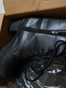 Black Lace-Up Combat Boots